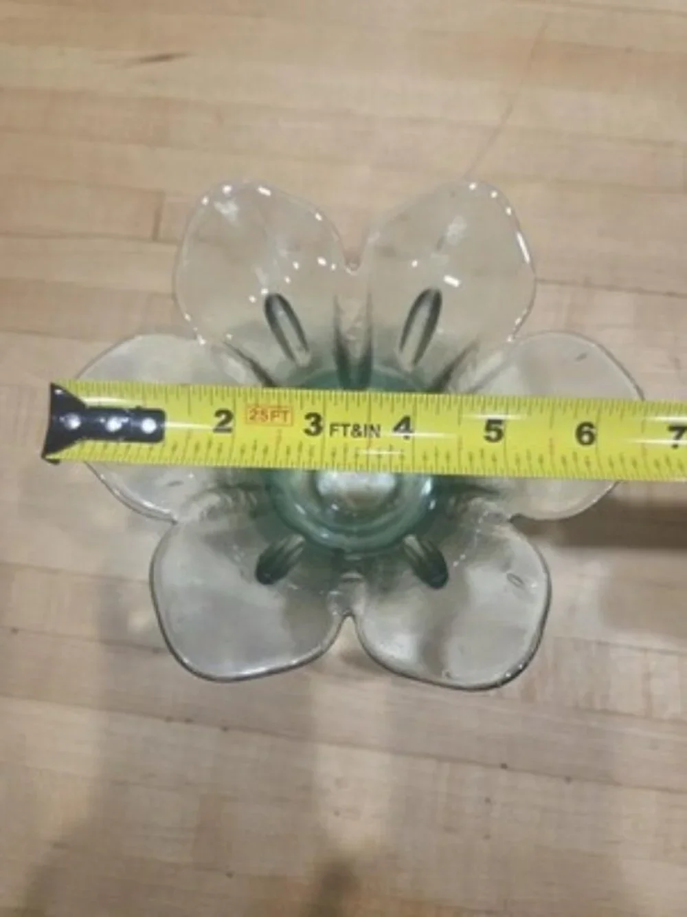 Celery Green Recycled Glass Tulip Candle Holder Flared Bowl 6 Inch